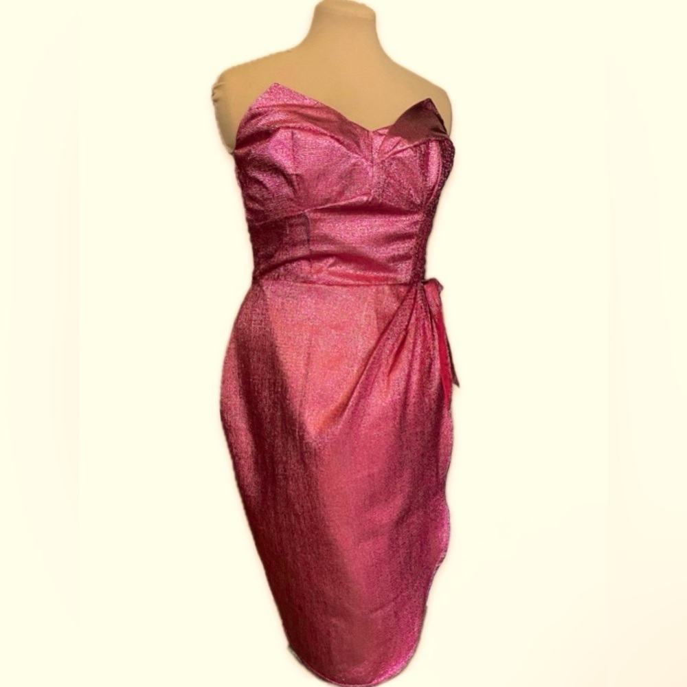 SOLD Pink Lamé hourglasses dress